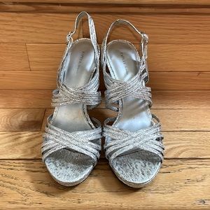 Silver High Heels Party Wear Sandals Size 9